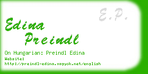 edina preindl business card